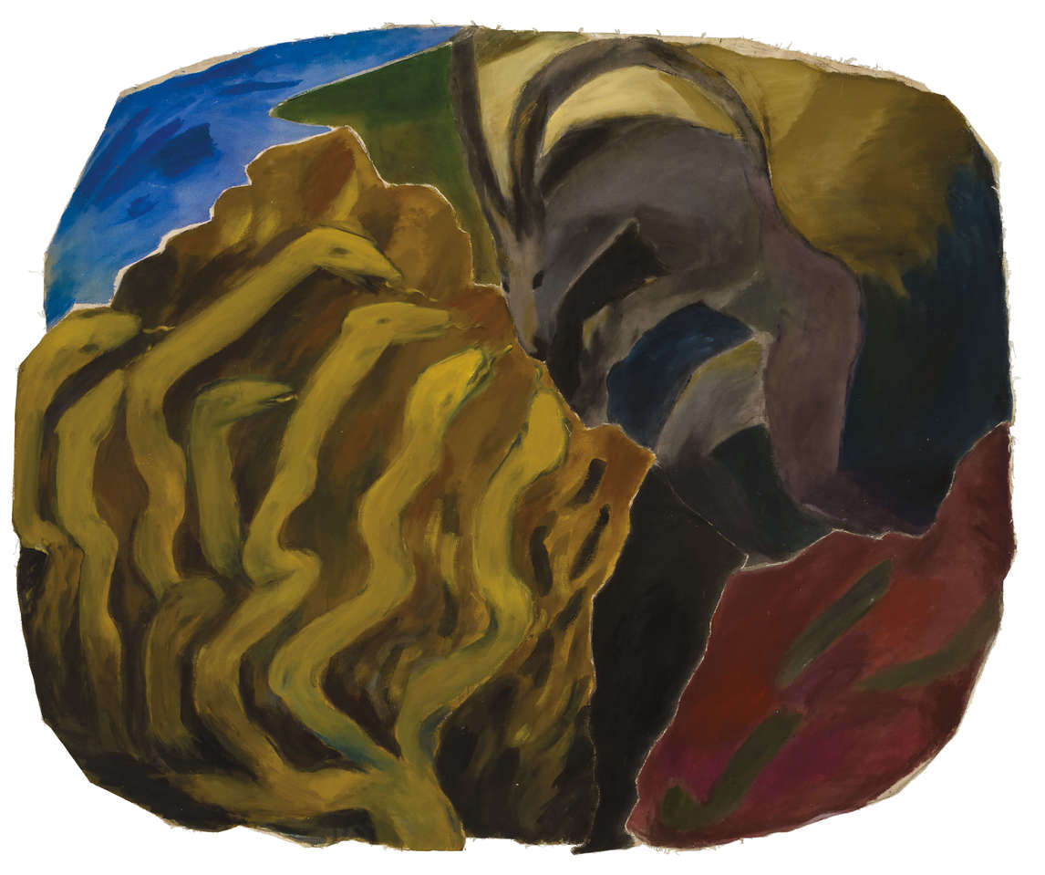 Chute en rouge, 1966, par Françoise Sullivan.