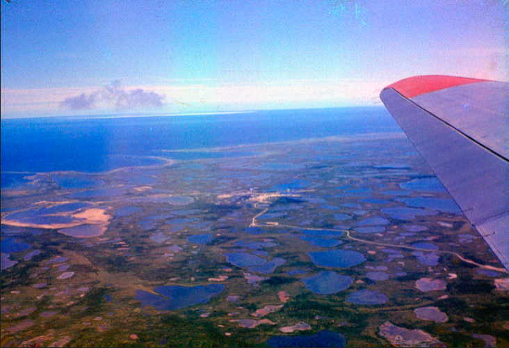 rt Canada Institute, Aerial photograph of the Rocket Research Range at Churchill, Manitoba, 1966