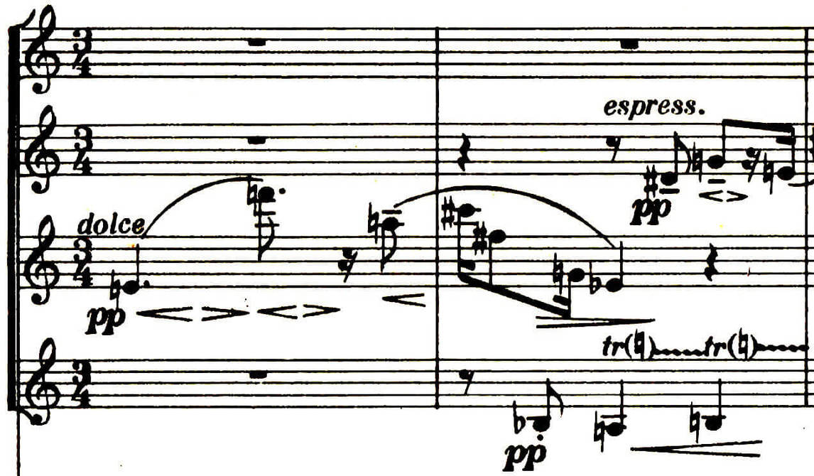 Art Canada Institute, the first bars of Webern’s Five Pieces for Orchestra