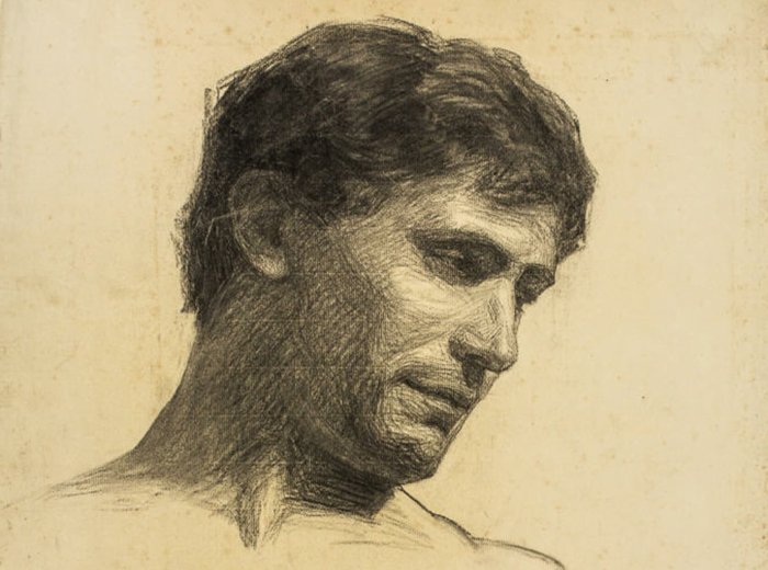 Sophie Pemberton, Dessin d’un homme d’après modèle vivant, 1893