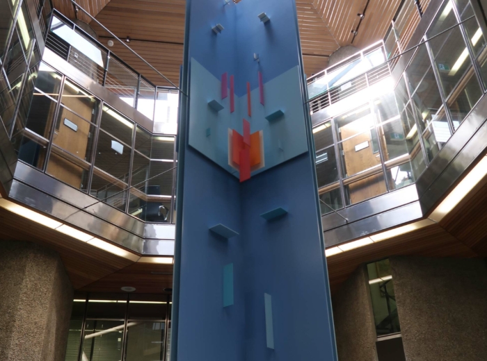 Four Part Vertical Double Plane Structurist Relief (Winter Sky Series)