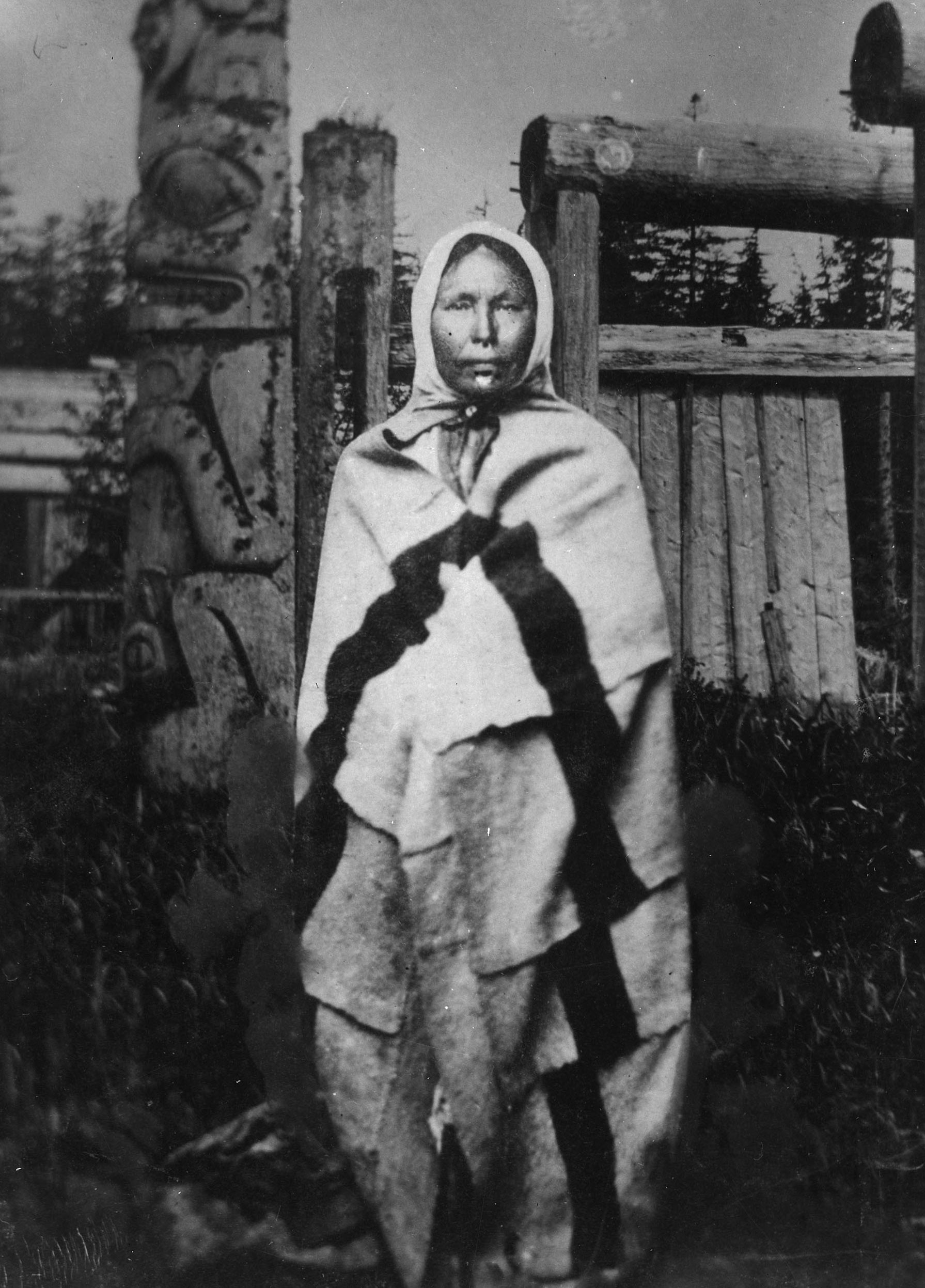 A photograph of a Haida woman.