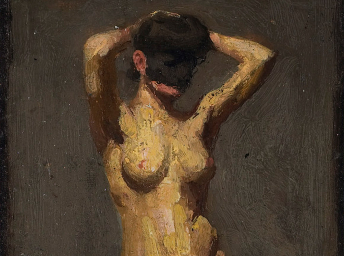 Étude d’une femme avec les bras sur la tête réalisée à la Philadelphia Academia of Fine Arts