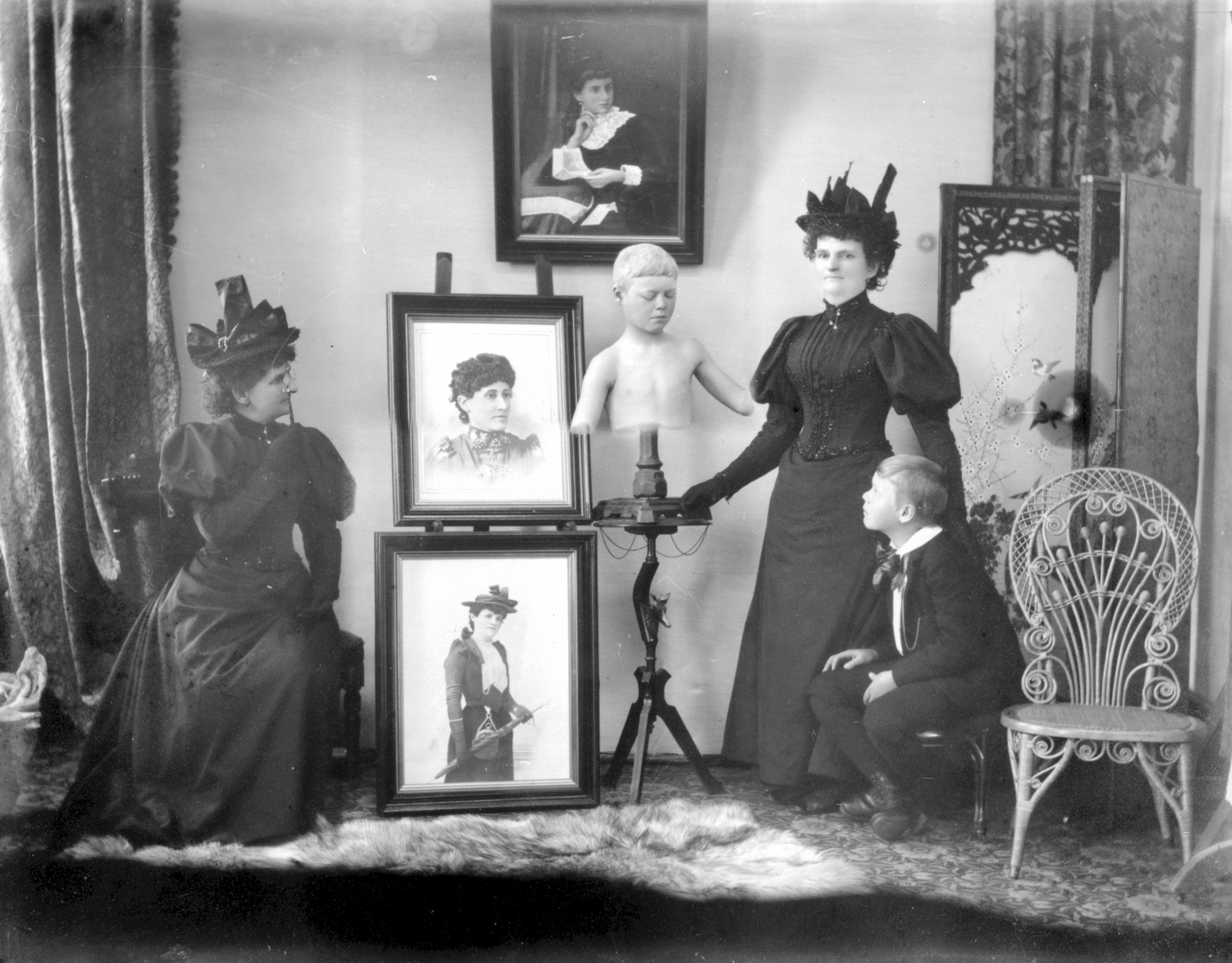 A composite image of Hannah Maynard with her grandson.