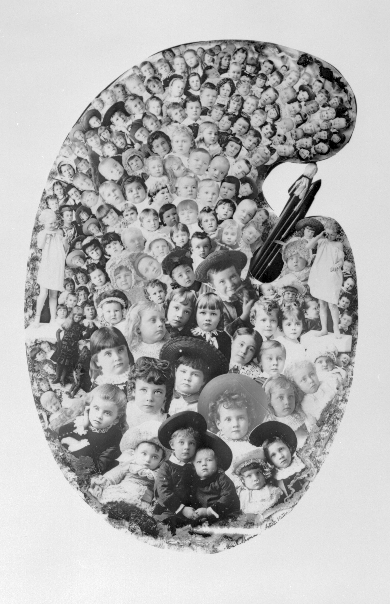 A composite collage photo of many different faces.